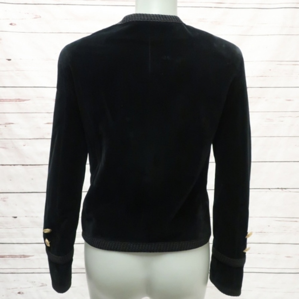Saint Laurent Jacket Spencer Black Velvet Size 40 - Picture 6 of 8